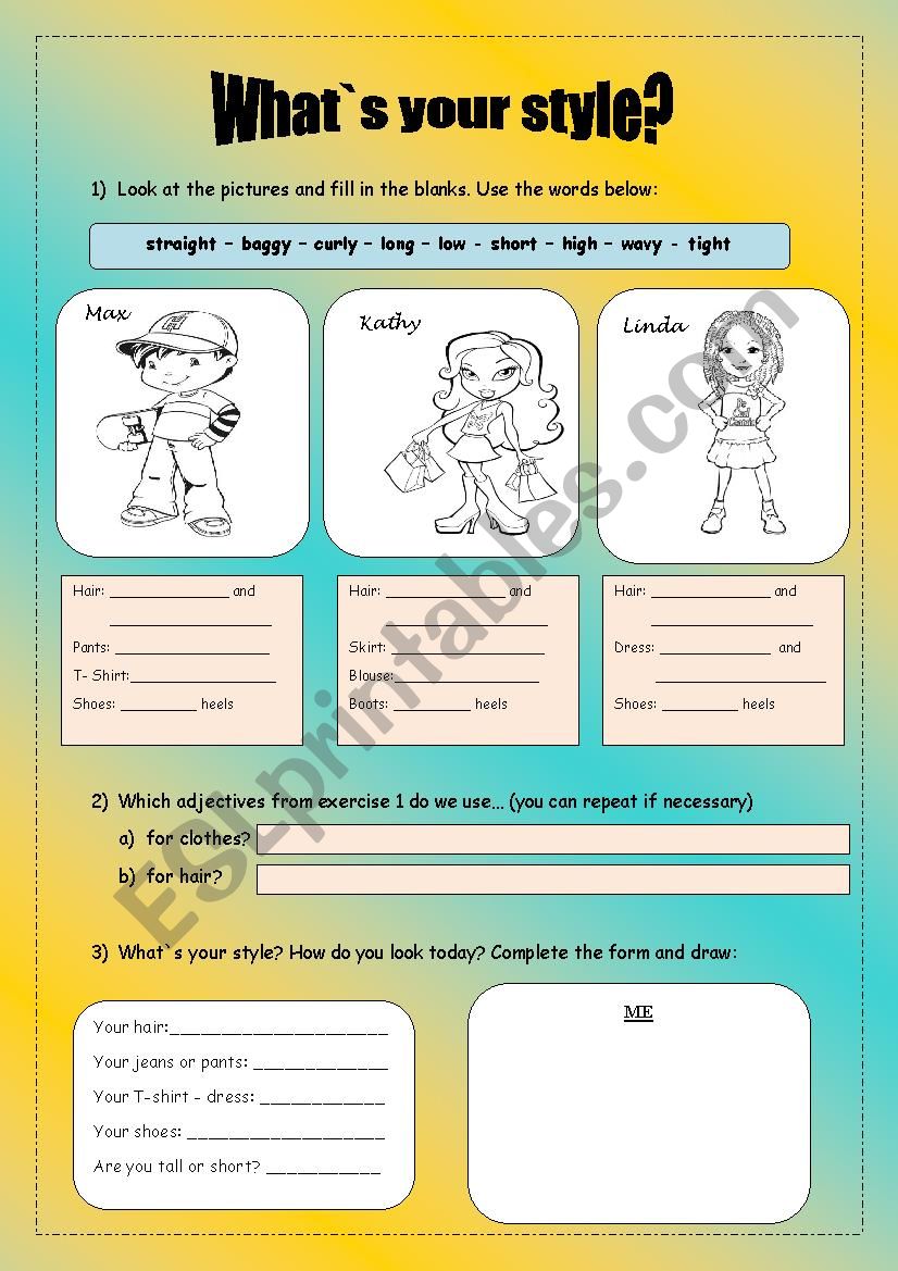 What`s your style? worksheet